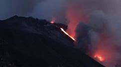 Ash spews into the sky and debris tumbles into the sea after the Stromboli volcano erupts | World News | Sky News