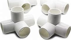 1CAMO 4-Way Tee PVC Fittings, SCH 40, White - 1 Inch PVC Elbow Fittings PVC Pipe Connectors - Build Heavy Duty Furniture with 1 Inch PVC Pipe (4 Pack)