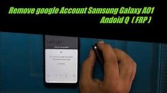 SAMSUNG Galaxy A01 (SM-A015M) FRP/Google Lock Bypass Android 10 (Q) Method Bluetooth.