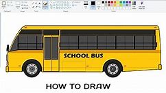 How To Draw School Bus in Easy steps | School Bus Drawing on computer paint.