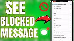 How to See Blocked Message on Iphone