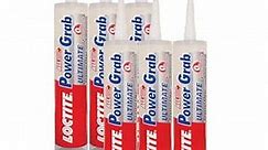 Loctite Power Grab Ultimate Crystal Clear Construction Adhesive - Versatile Construction Glue for Glass, Wood, Metal & More - 9 fl oz Cartridge, 6 Pack
