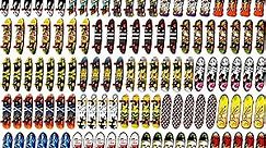 160 Pieces Fingerboard Finger Mini Skateboard Party Favors Toy Finger Boards Set with Double Sided Pattern Finger Toys Birthday Gift for Teens and Adults, Random Pattern