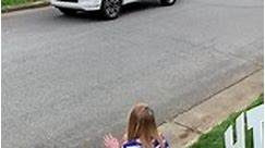 People Wish Birthday Girl With Cars Parade