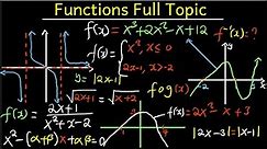 Functions - Basics, Quadratics, Polynomials, Radicals, Rational, Modulus (Sketch, Domain & Range)