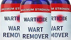 Warticide Fast-Acting Wart Remover - Effective Plantar and Genital Wart Removal with Natural Ingredients - Attacks Warts On Contact, Easy Dropper Application (3 Bottles, 1 fl oz Each)