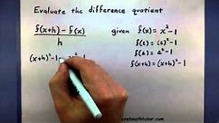 Pre-Calculus - Evaluate the difference quotient