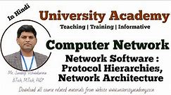 CN8: Network Software : Protocol Hierarchies, Network Architecture, Layered Architecture of Network