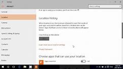 Windows 10 Location privacy settings