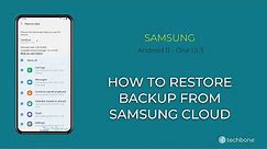 How to Restore Backup from Samsung Cloud - Samsung [Android 11 - One UI 3]