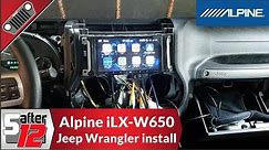Alpine iLX-W650 install in a 2016 Jeep Wrangler