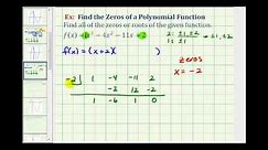 Ex 3: Find the Zeros of a Polynomial Function with Irrational Zeros