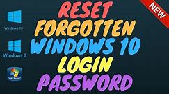 Reset Forgotten Windows 10 Login Password