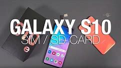 Inserting SIM, microSD Card in Galaxy S10 / S10+ / S10e