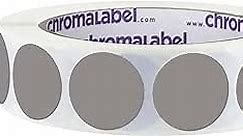 ChromaLabel 1 Inch Round Label Removable Color Code Dot Stickers, 1000 Labels per Roll, Gray