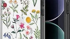 casevivid Compatible for iPhone 14 Case Cute Aesthetic - Durable Fashion Funny Phone Case - Nature Fower Pattern Print Soft Shockproof Cover 6.1 inches Black