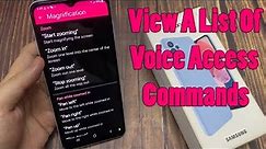 Samsung Galaxy A13: How to View A List Of Voice Access Commands