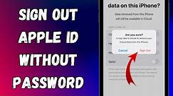 How to Sign Out Apple ID Without Password | Delete Apple ID Without Password 2024