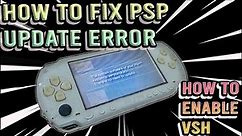 How to fix PSP Update error | Enable VSH Settings | PSP Recovery Menu | 2022