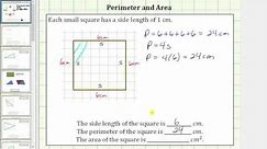 Determine the Perimeter and Area of a Square on a Grid