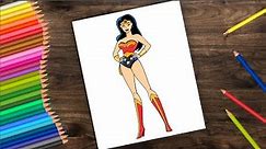 Drawing wonder woman | How to draw Superhero Wonder woman