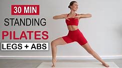 30 Min Standing Pilates SLIM LEGS + SMALL WAIST | Burn Fat + Tone Muscle | No Jumping, No Repeat