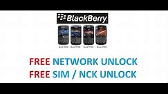 BlackBerry - Free SIM UNLOCK using Code Calculator