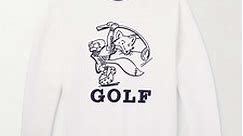 MAISON KITSUNÉ Logo-Embroidered Jersey Golf Sweatshirt for Men | MR PORTER