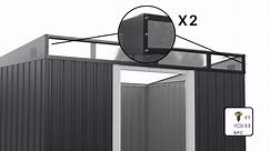 Aiho 8 x 6 FT Outdoor Storage Shed with Metal Sliding Doors & Door Locks & Translucent Panels for Garden - Brown