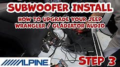How to install a sub in your 2018-up Jeep Wrangler JL Jeep Gladiator Truck with the Alpine PSS-24WRA