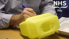 Guide to setting up a sharps disposal box and what to do in the event of a sharps injury