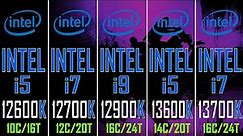 INTEL i5 12600K vs INTEL i7 12700K vs INTEL i9 12900K vs INTEL i5 13600K vs INTEL i7 13700K ||