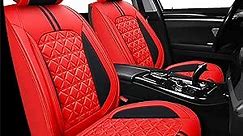 HESHS Car Seat Covers Fit for Audi SQ5 2014-2023, Premium Leather Car Seat Cover 2-Seats Standard, Comfortable & Breathable Car Seat Cover, All Weather Car Seat Protector(Red)