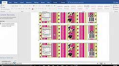 Diy, Tutorial, Template for water bottle labels for microsoft and publisher