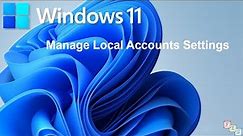 How to Manage Local User Account Settings in Windows 11