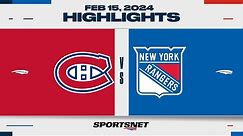 NHL Highlights | Canadiens vs. Rangers - February 15, 2024