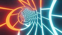 VJ LOOP NEON Color Changing Blue Orange Tunnel Abstract Background Video RGB 4k Screensaver