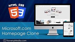 Microsoft Homepage Clone - CSS Grid, Flex & Media Queries