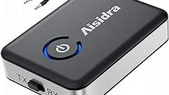Aisidra Bluetooth Transmitter Receiver V5.0 Bluetooth Adapter for Audio, 2-in-1 Bluetooth AUX Adapter for TV/Car/PC/MP3 Player/Home Theater/Switch, Low Latency, Pairs 2 Devices Simultaneously