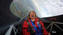 Pilot's face instantly looks 50 years older as she experiences 9.5 Gs during acrobatic stunt flight