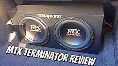 MTX Terminator 2 12" 1200 Watt Subwoofer with Kicker 1200watt amp Review (Dodge Challenger)