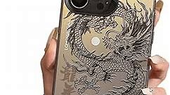 2024 Chinese Tradition Dragon Edition Case for iPhone, Illusory Color Chinese Dragon Cover Case for iPhone 15/14/13/12/11 Pro Max Plus (Black,for iPhone 11Promax)