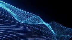 Abstract speed line internet background, wave animation, blue colour, network line connect main line, looped