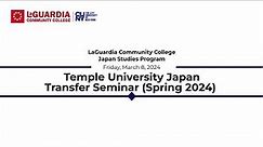 Temple University Japan Transfer Workshop (3/8/2024)