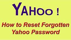 How to Reset Forgot Yahoo Password |