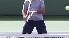 Hitting Arm Position Of The Forehand Volley🔥 #tennis #federer #volley #tennistips #tennisdrills #analysis #reels | Online Tennis Instruction