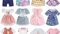 12 Set Girl Baby Doll Clothes and Accessories Dress Pajamas Outfits for 12 Inch Boy Girl Baby Dolls - Lovely Unicornss Doll Clothing Casual Wear for Kids Girls Birthday Gift