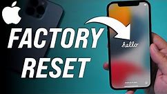 How to Reset iPhone To Factory Default