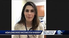 'About how long does the vaccine stay in your body?'