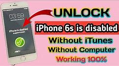 How To Unlock iPhone 6s disabled Without iTunes With Computer 2024!